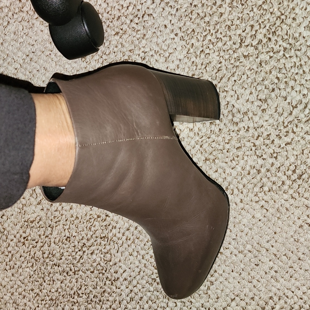 Prada Euc Brown Hidden Platform Leather Ankle Boo… - image 2